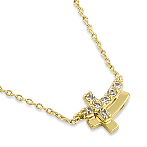 Solid 14k gold offers Necklace with cross 16in