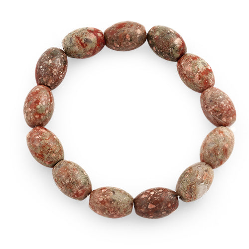 10x14mm Melon Autumn Jasper Gem Stone Bracelet (Not Sterling Silver)