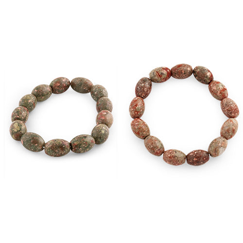 10x14mm Melon Autumn Jasper Gem Stone Bracelet (Not Sterling Silver)