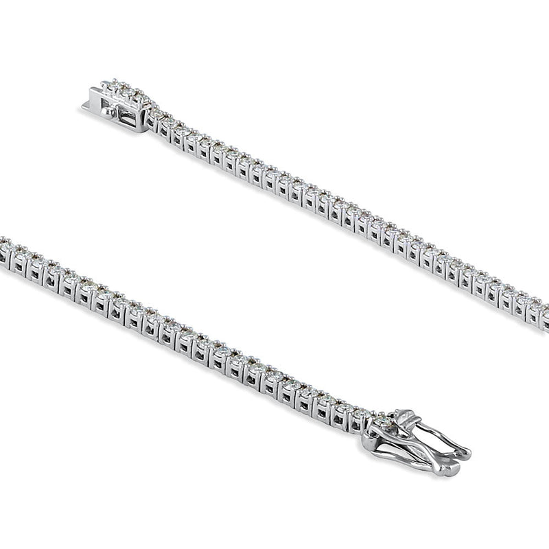 Solid 14k White Gold 1.5mm Diamond Bracelet