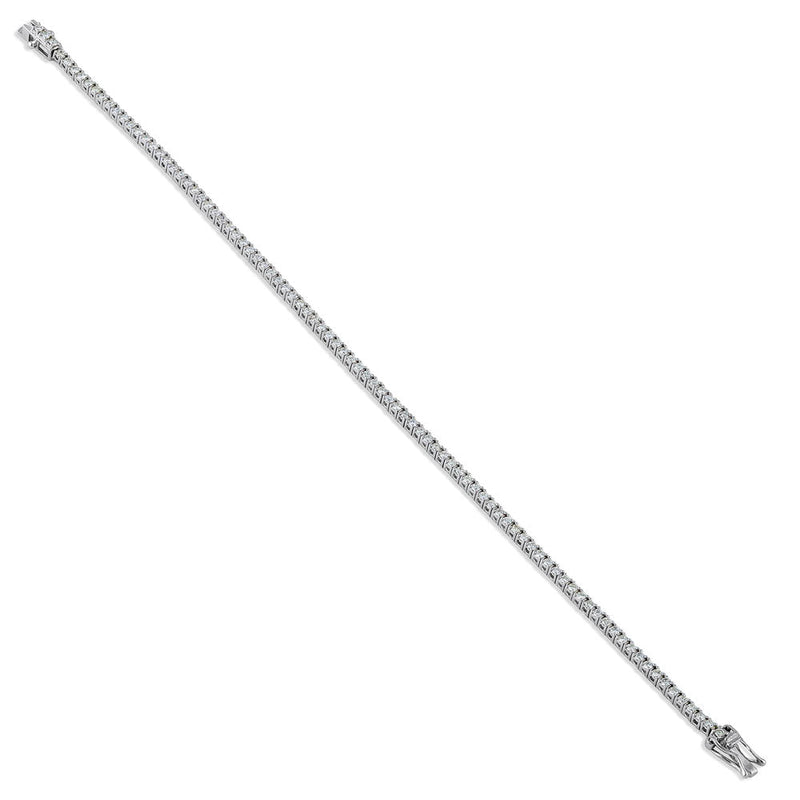 Solid 14k White Gold 1.5mm Diamond Bracelet