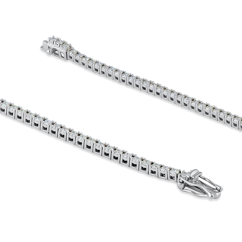 Solid 14k White Gold 2.0mm Diamond Bracelet