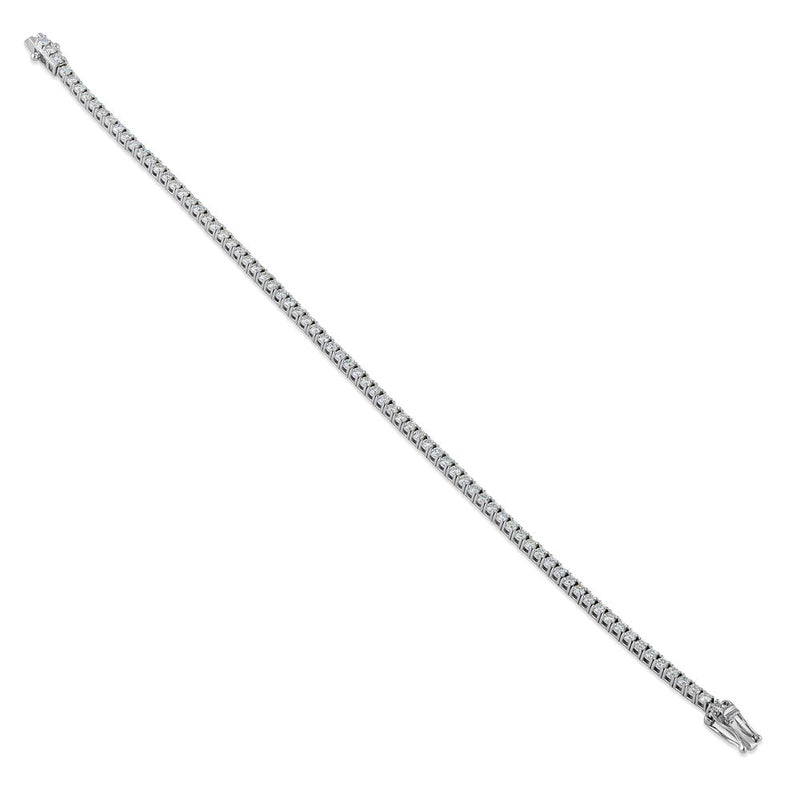 Solid 14k White Gold 2.0mm Diamond Bracelet