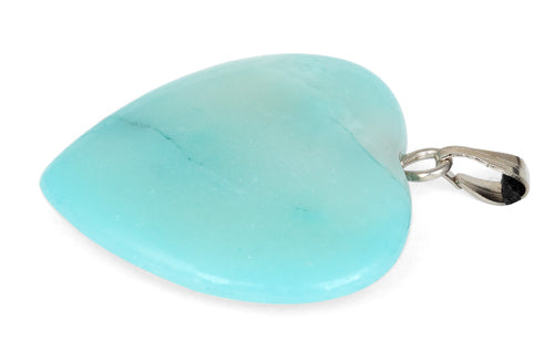 25mm Amazonite Heart Pendant (Not Sterling Silver)