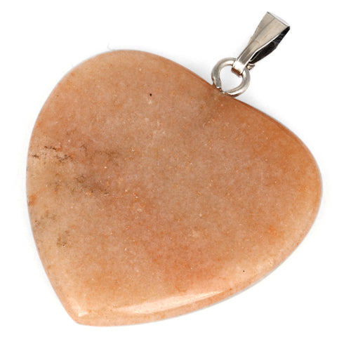 25mm Orange Heart Pendant (Not Sterling Silver)