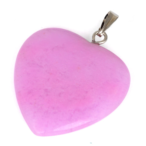 25mm Pink Heart Pendant (Not Sterling Silver)