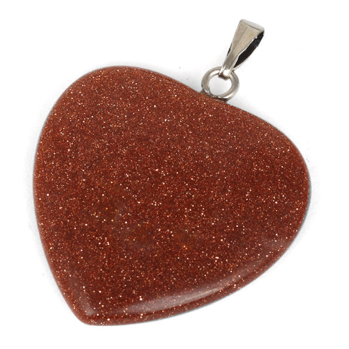 25mm Rust Sparkle Heart Pendant (Not Sterling Silver)