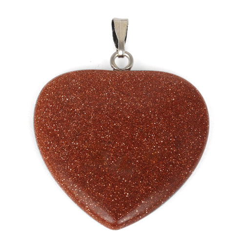 25mm Rust Sparkle Heart Pendant (Not Sterling Silver)