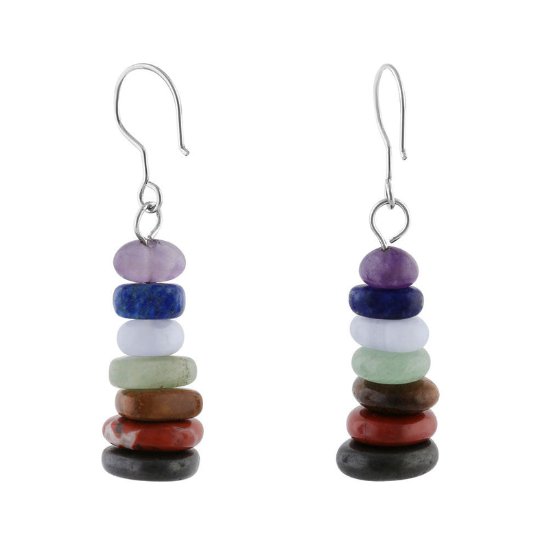 Colorful Gemstone Earrings (Not Sterling Silver)