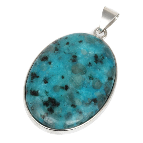 30X40MM Oval Aqua Quartz Gemstone Pendant (Not Sterling Silver)