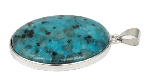 30X40MM Oval Aqua Quartz Gemstone Pendant (Not Sterling Silver)