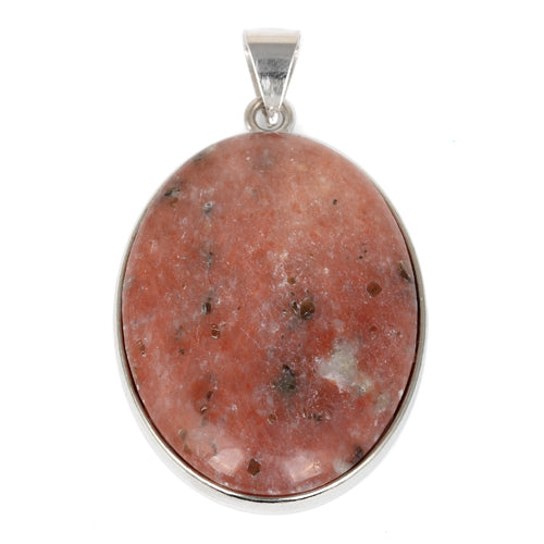 30X40MM Oval Chili Jasper Gemstone Pendant (Not Sterling Silver)