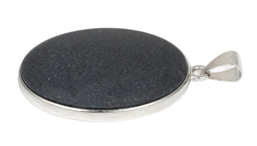 30X40MM Oval Frosted Blackstone Gemstone Pendant (Not Sterling Silver)