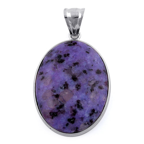 30X40MM Oval Lavender Quartz Gem Stone Pendant (Not Sterling Silver)