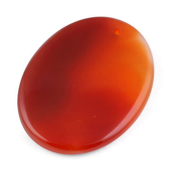 30X40MM Plain Oval Carnelian Agate Gem Stone Pendant