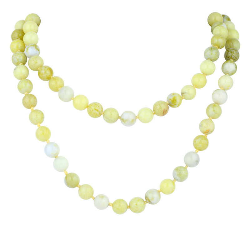 32" 8mm Pineapple Jasper Round Gemstone Bead Necklace