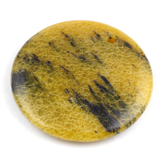 40MM Yellow Turtle Jasper Round Gem Stone Pendant