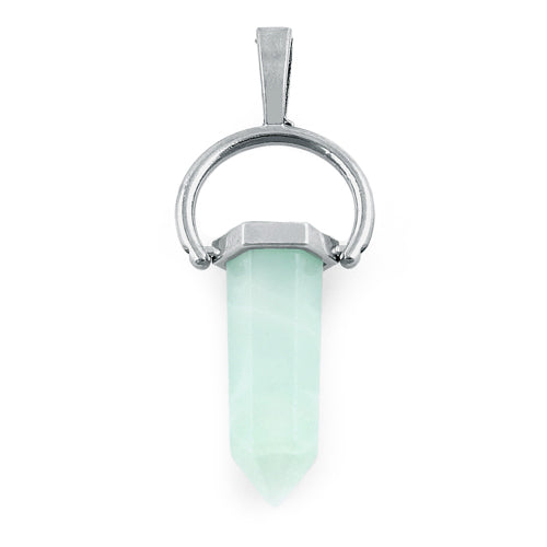 8X35mm Faceted Single Point-Swing Amazonite Pendant (Not Sterling Silver)