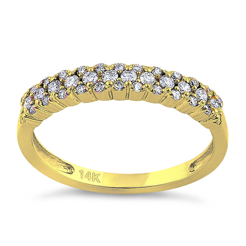 Solid 14K Yellow Gold Cluster 0.37 ct. Diamond Ring