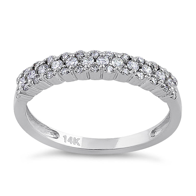 Solid 14K White Gold Cluster Diamond Ring