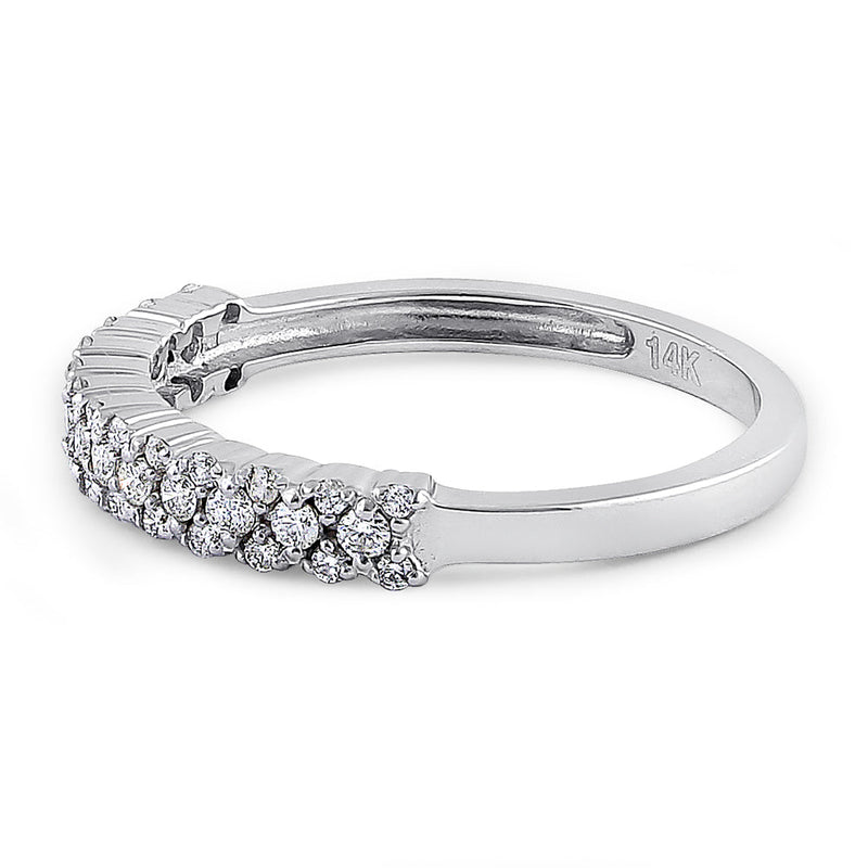 Solid 14K White Gold Cluster Diamond Ring