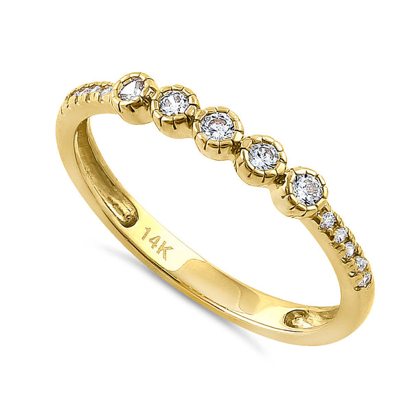 Solid 14K Yellow Gold Simple Round 0.30 ct. Diamond Ring