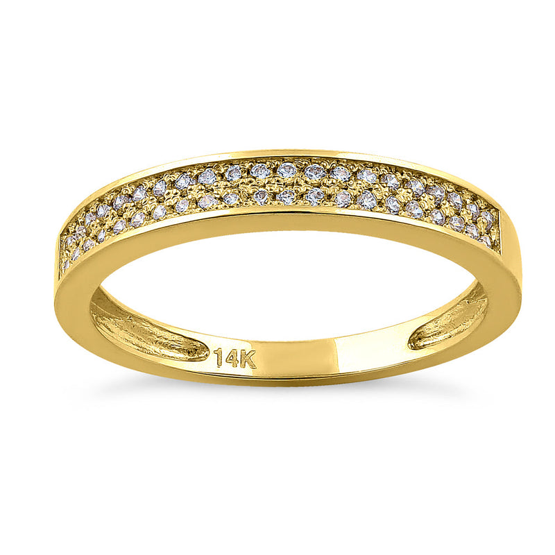 Solid 14K Yellow Gold Pave 0.24 ct. Diamond Ring