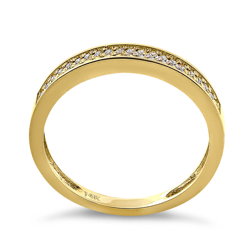 Solid 14K Yellow Gold Pave 0.24 ct. Diamond Ring