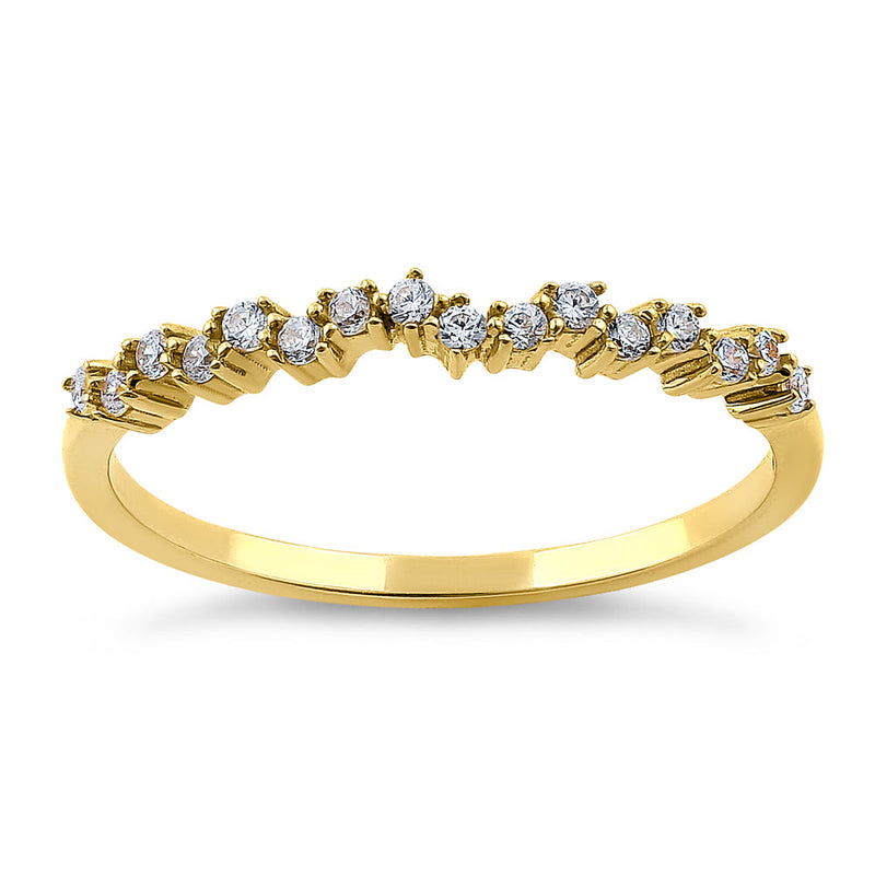 Solid 14K Yellow Gold Crooked 0.20 ct. Diamond Ring