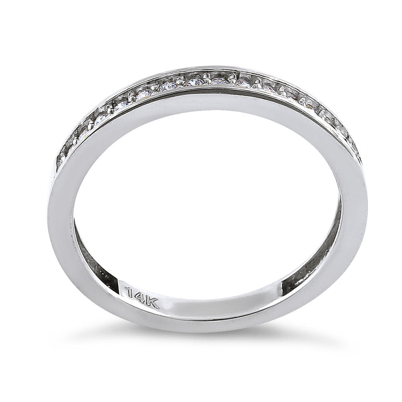 Solid 14K White Gold Half Eternity 0.28 ct. Diamond Ring