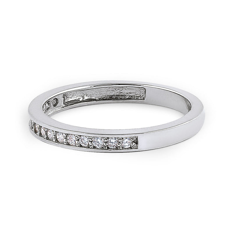 Solid 14K White Gold Half Eternity 0.28 ct. Diamond Ring