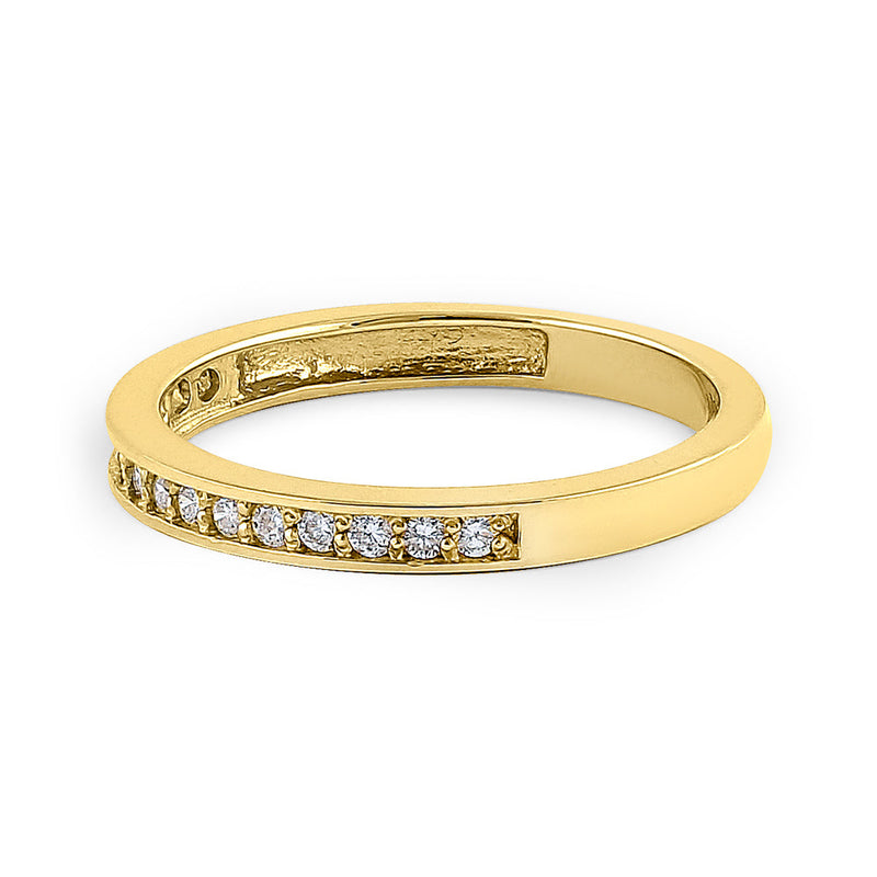 Solid 14K Yellow Gold Half Eternity 0.28 ct. Diamond Ring