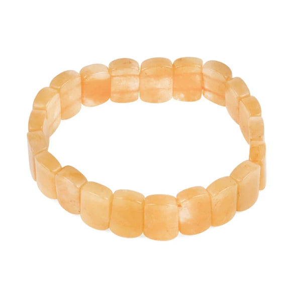 Cushion Pillow Yellow Jade Gem Stone Bracelet