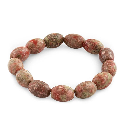 10x14mm Melon Autumn Jasper Gem Stone Bracelet (Not Sterling Silver)