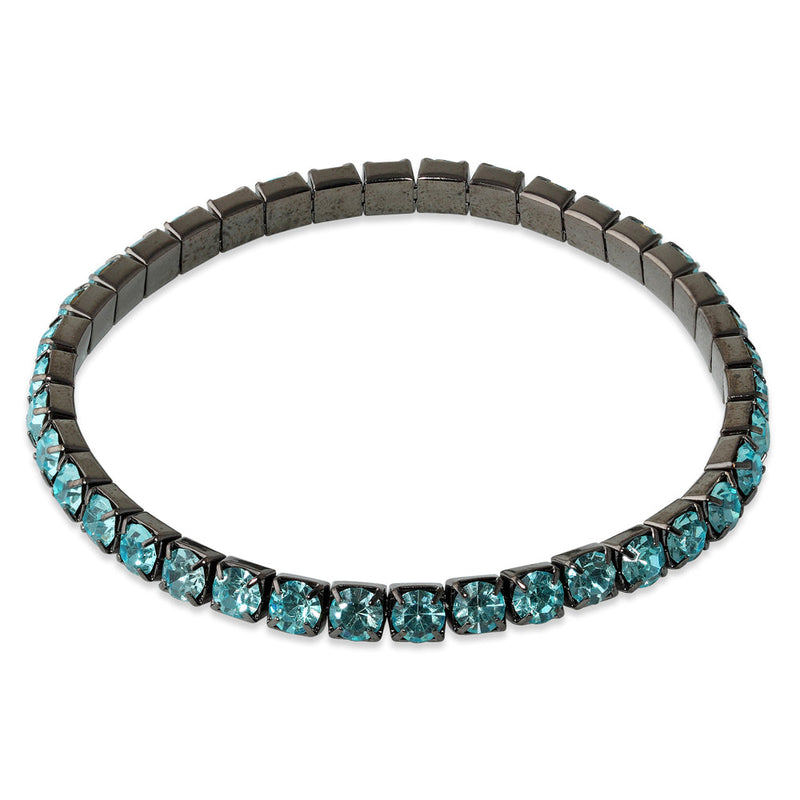 Soft Apatite Glass Elastic Tennis Bracelet (Not Sterling Silver)