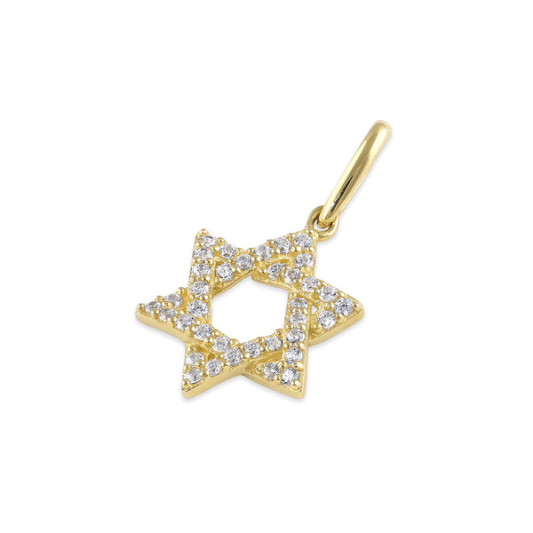 Solid 14K Gold Star of David Pendant