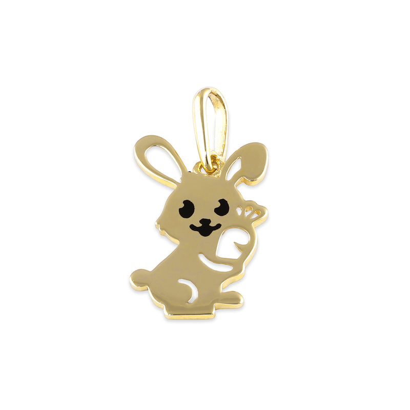 Solid 14K Gold Bunny Rabbit Pendant