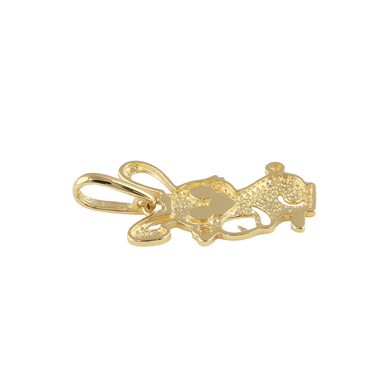 Solid 14K Gold Bunny Rabbit Pendant