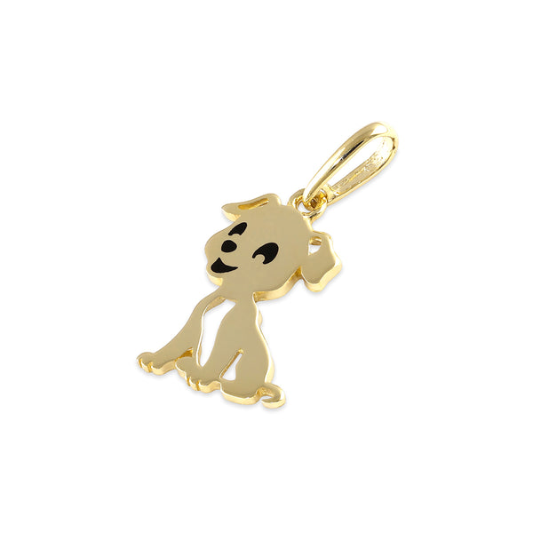 Solid 14K Gold Puppy Dog Pendant