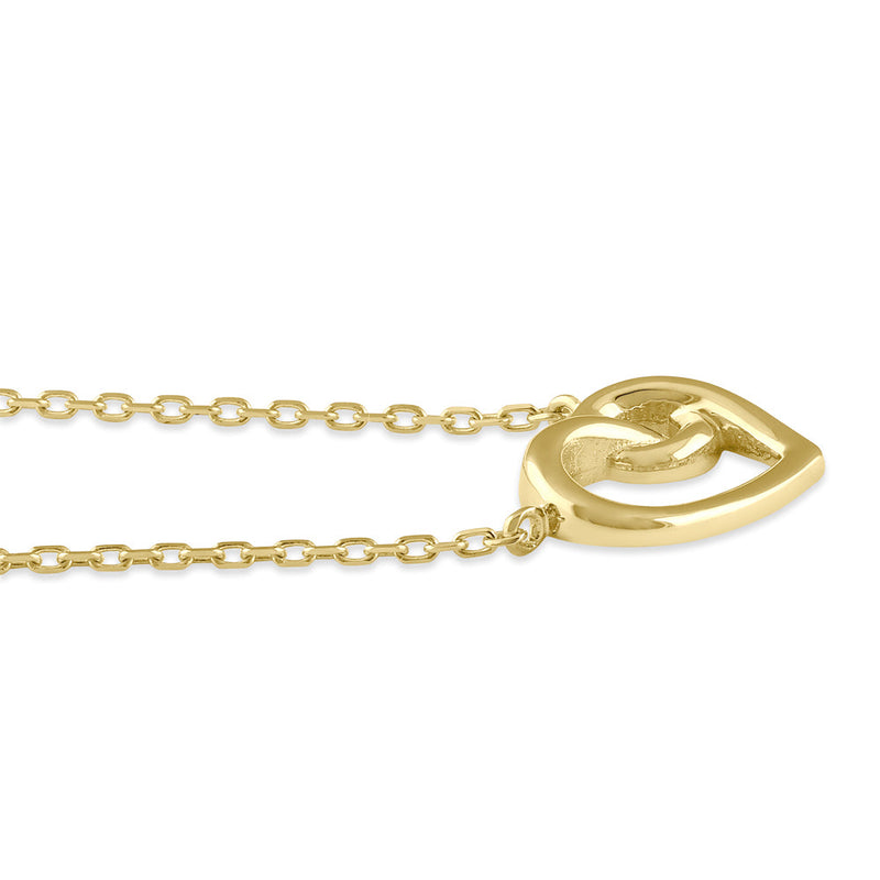 Solid 14K Gold Knotted Heart Necklace