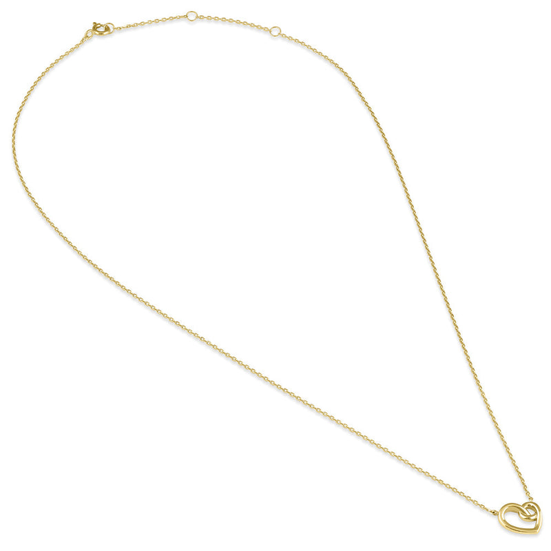 Solid 14K Gold Knotted Heart Necklace