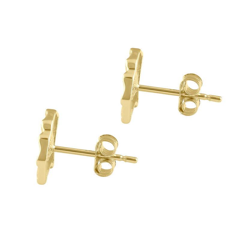 Solid 14K Gold Shell Earrings