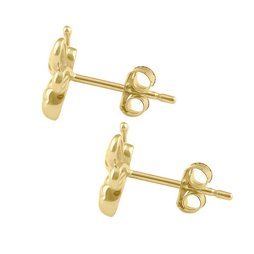 Solid 14K Gold Bee Earrings