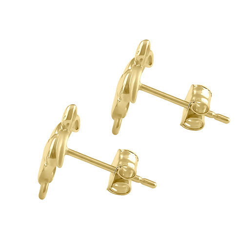 Solid 14K Gold Sea Turtle Earrings