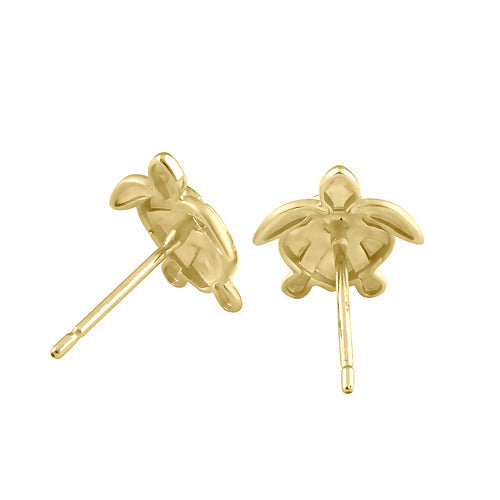 Solid 14K Gold Sea Turtle Earrings