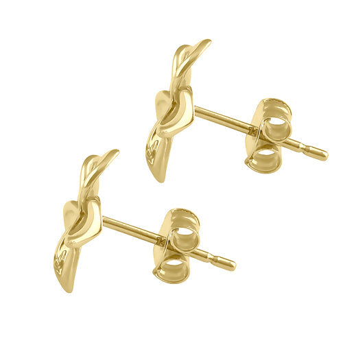 Solid 14K Gold Hawaiian Flower Earrings