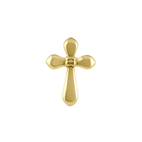 Solid 14K Gold Rounded Cross Nose Stud