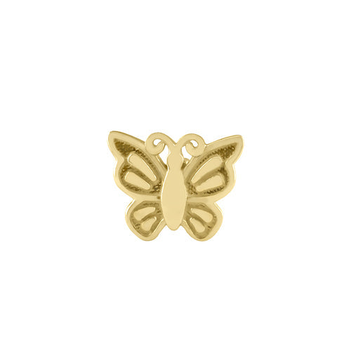 Solid 14K Gold Butterfly Nose Stud