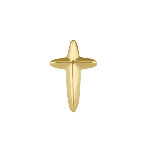 Solid 14K Gold Cross Nose Stud