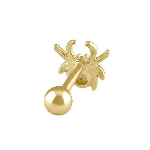 Solid 14K Gold Spider Belly Button